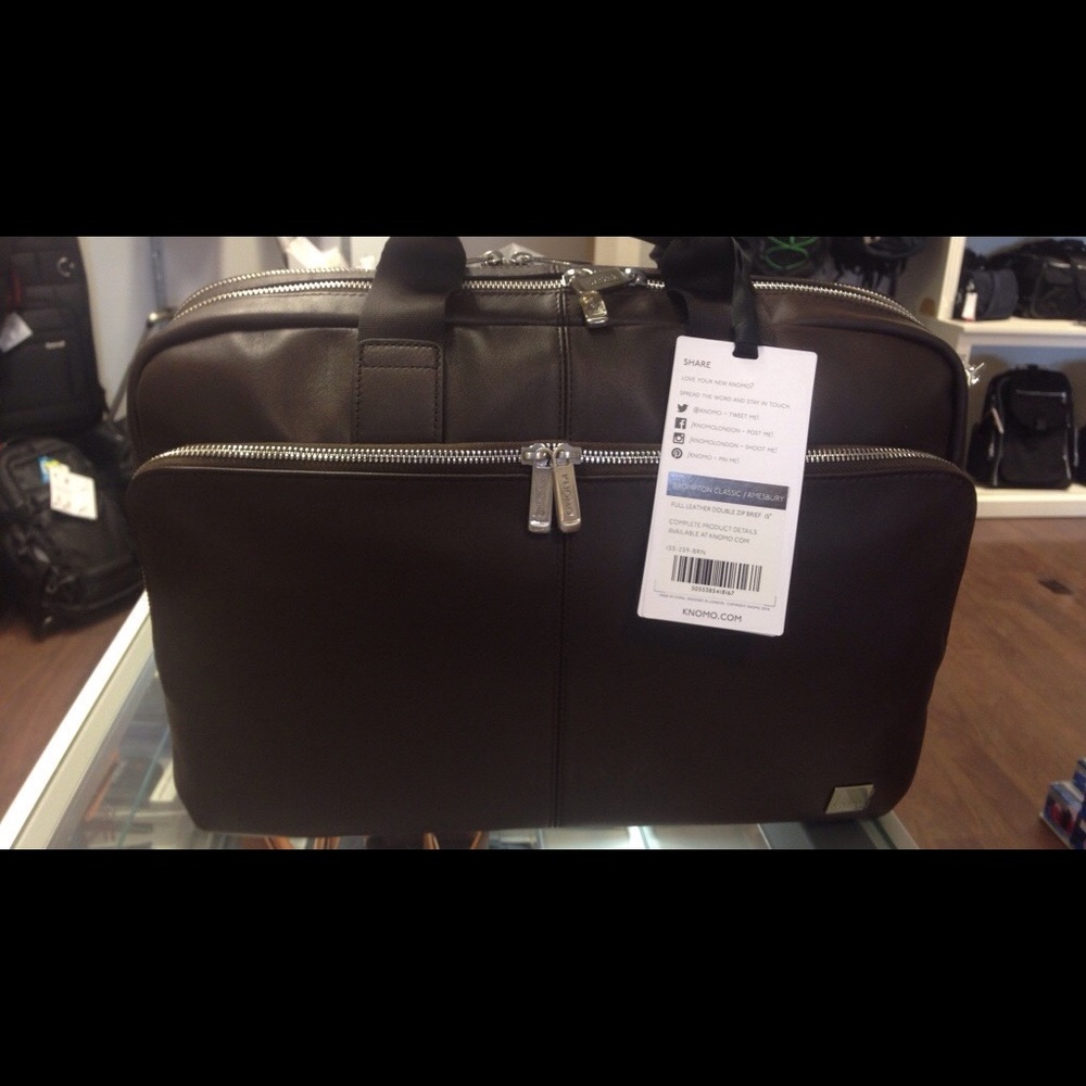 Knomo Rich Brown Leather Brief Brompton /Jamesbury